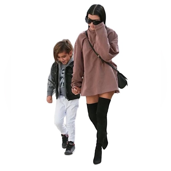 black suede Good American over the knee slouch boot | knee high boots - Picture 8 of 10